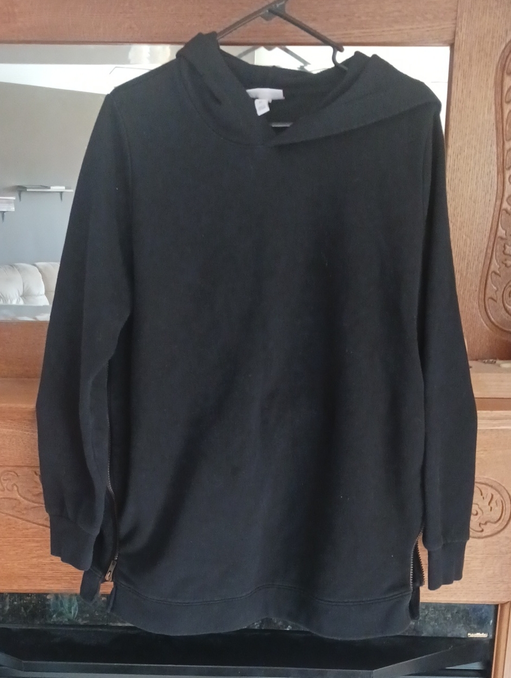 Isabel Nursing Zip Black Women's Hooded Pullover Sweatshirt